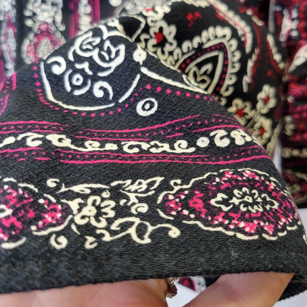Coldwater Creek Black Pink Paisley Open 3/4 Sleeve Jacket, 14 - Picture 5 of 11